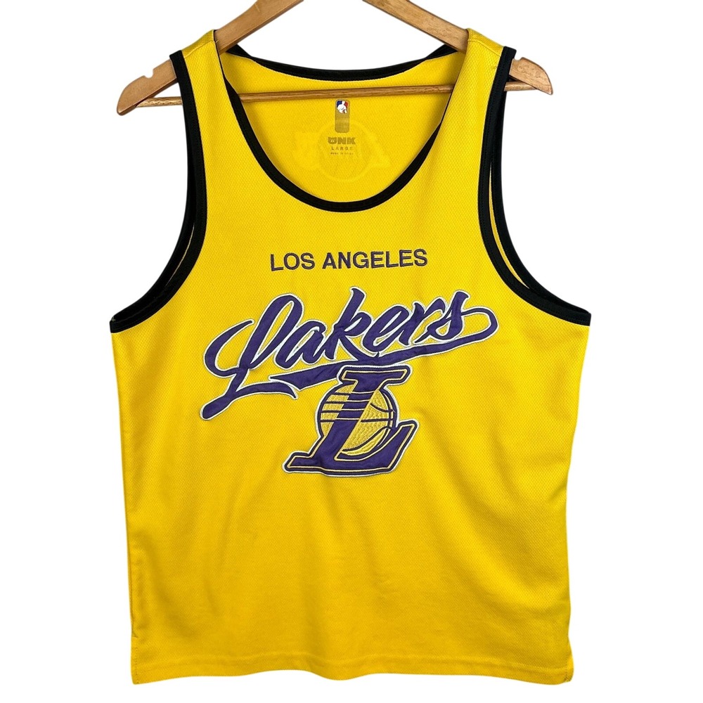 UNK Los Angeles Lakers Jersey Mens Large Yellow NBA Basketball LA